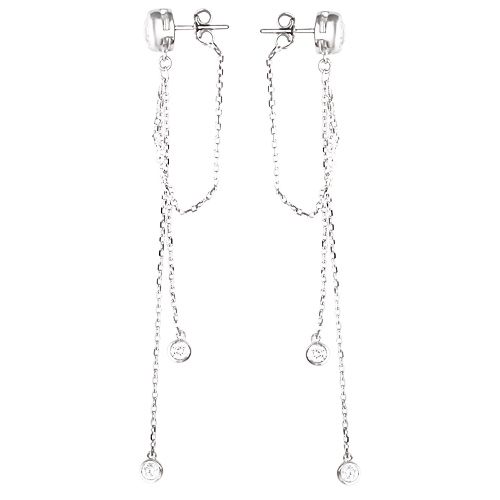 

Серьги женские из серебра Эстет 01С158056, стекло/фианит, 01С158056