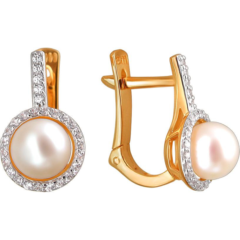 

Серьги женские из золота Эстет 01С3111542-1, жемчуг/swarovski, 01С3111542-1