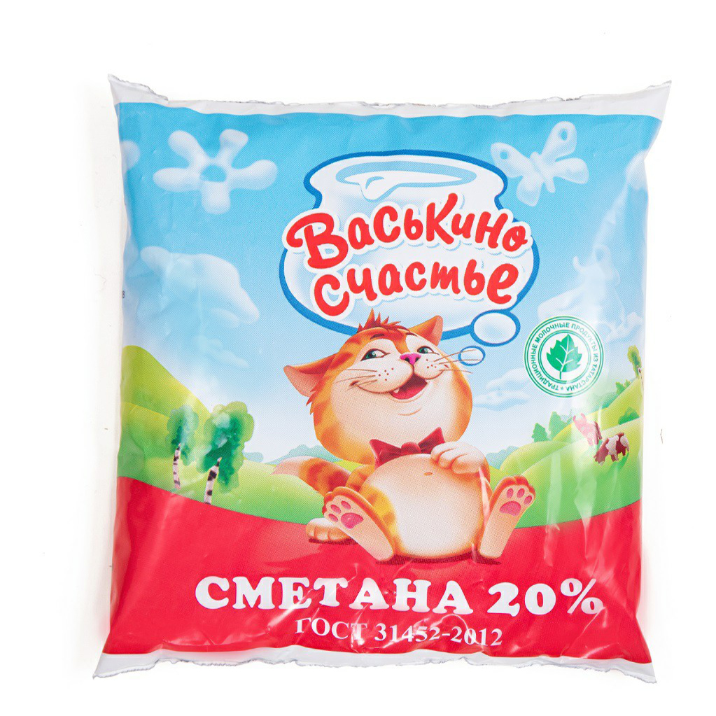 

Сметана Васькино счастье 20% 450 г