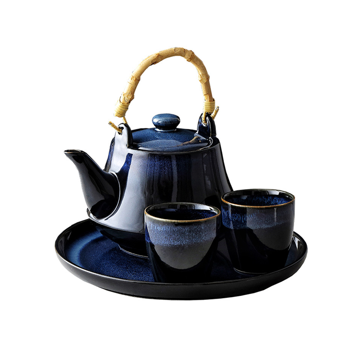 Чайный набор 4 в 1, чайник 1300 мл , стакан 2 шт., тарелка 25х2,5 см, MARMA MM-SET-98