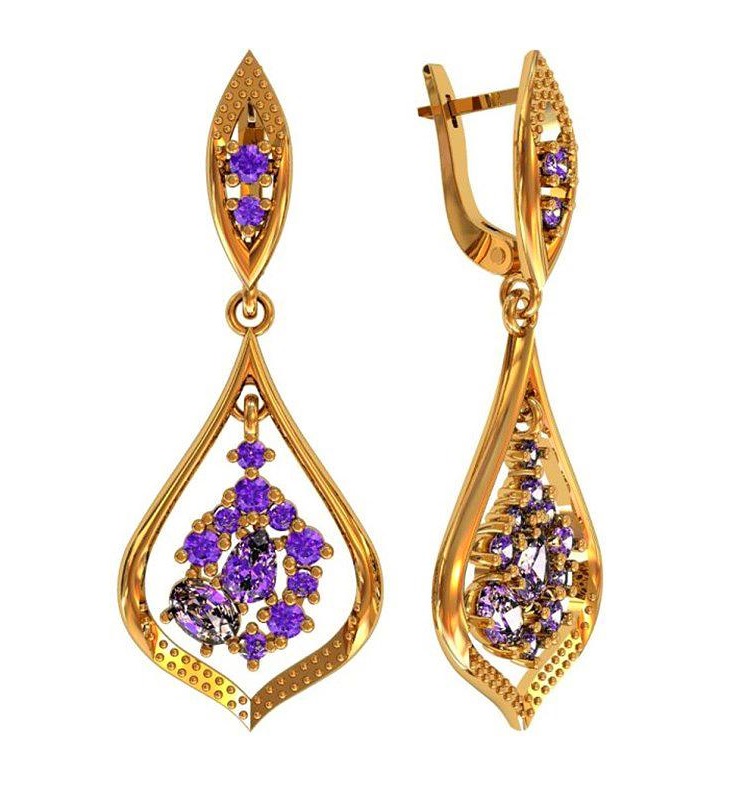 

Серьги подвески из серебра ПРИВОЛЖСКИЙ ЮВЕЛИР 362689-AM56, аметист, 362689-AM56