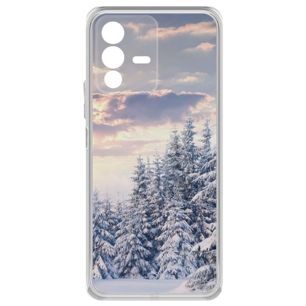 

Чехол-накладка Krutoff Clear Case Снежный пейзаж для Vivo V23, Прозрачный