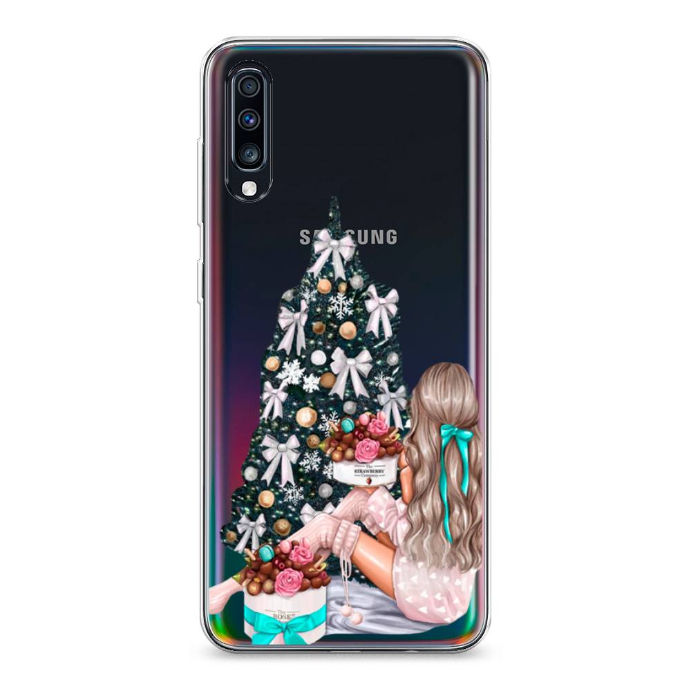 

Чехол на Samsung Galaxy A70 "New Year", Зеленый;бежевый;голубой, 28150-5