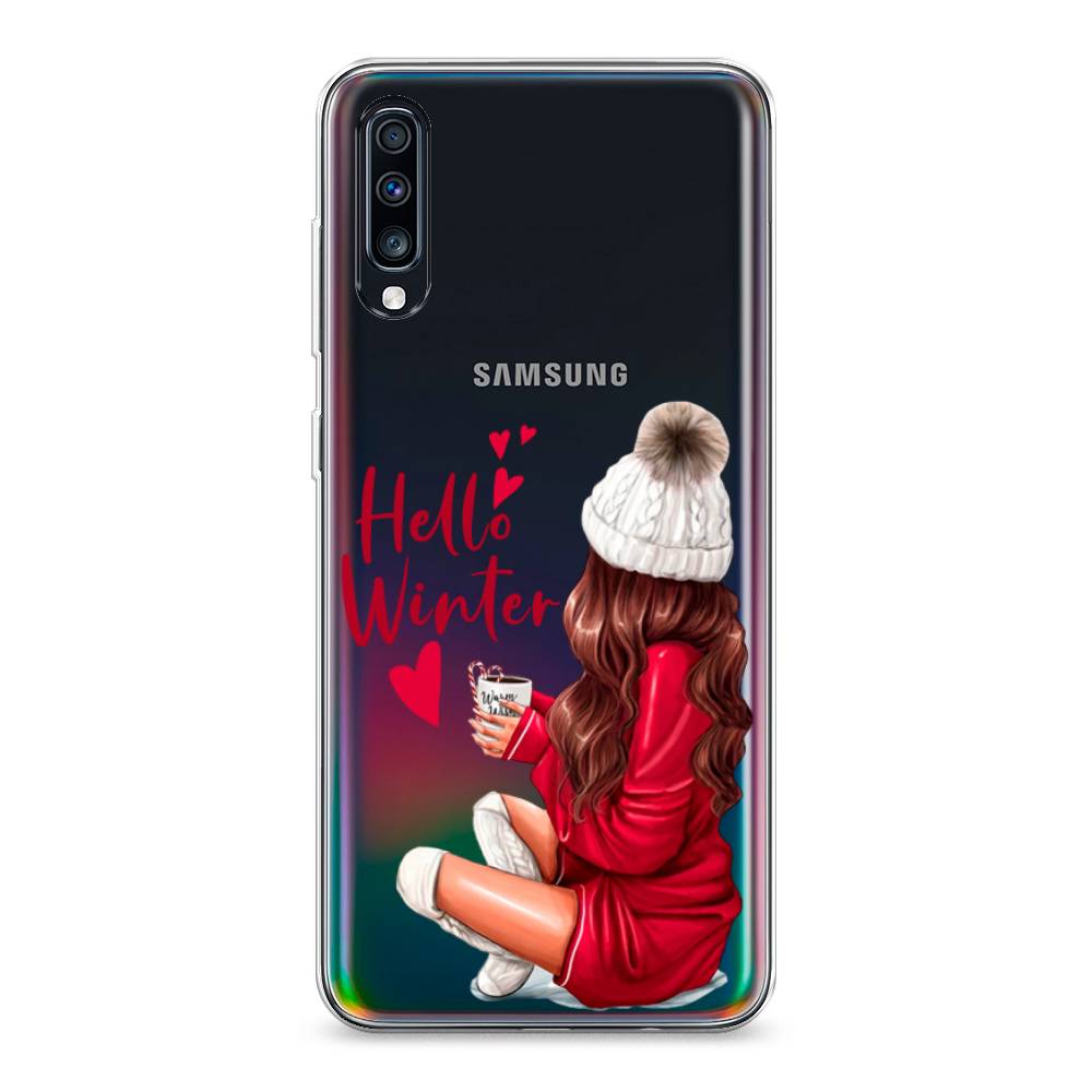 

Чехол на Samsung Galaxy A70 "Hello winter", Красный;белый;коричневый, 28150-5