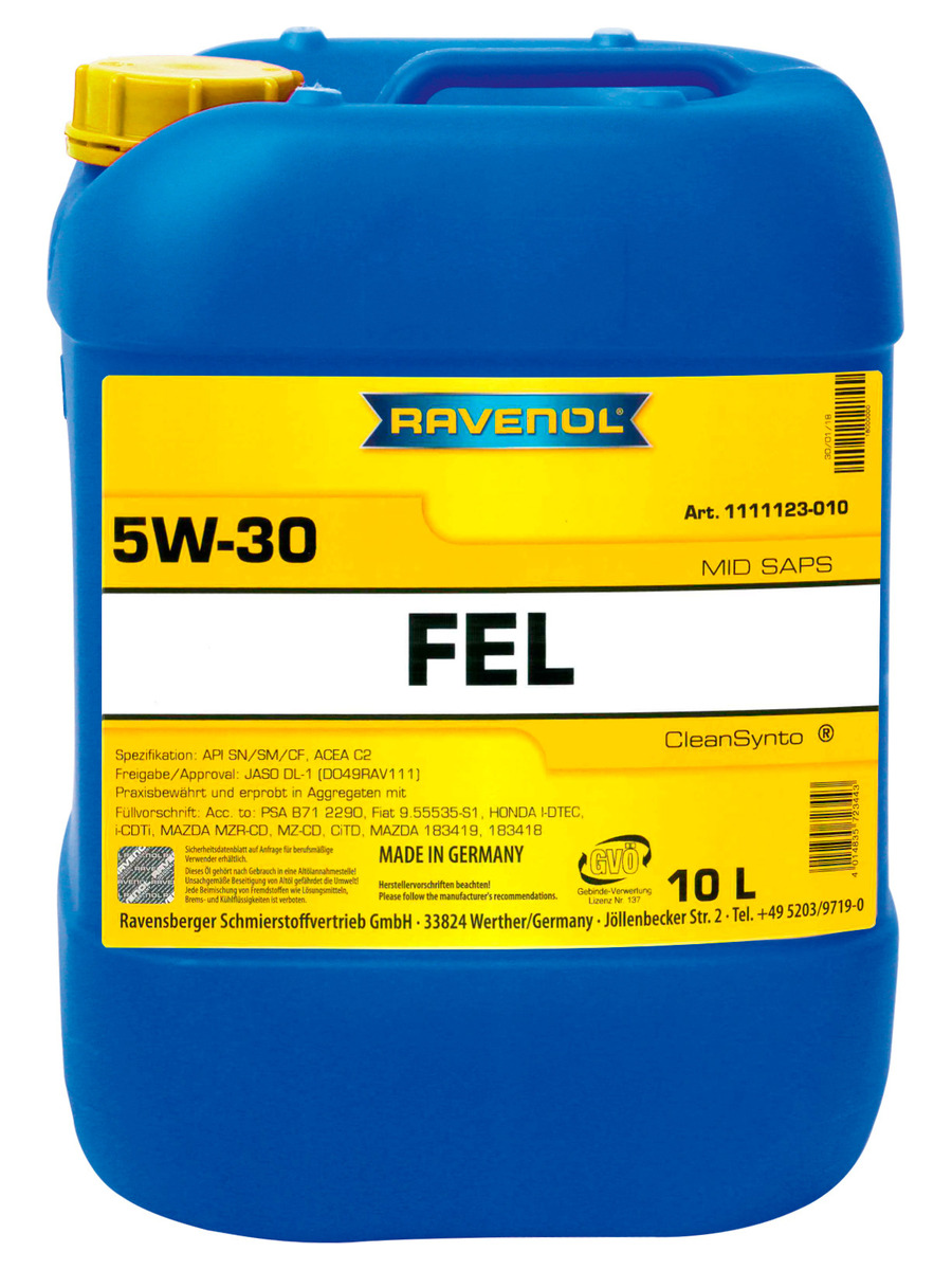 

Моторное масло Ravenol FEL 5W30 10л, FEL 5W-30