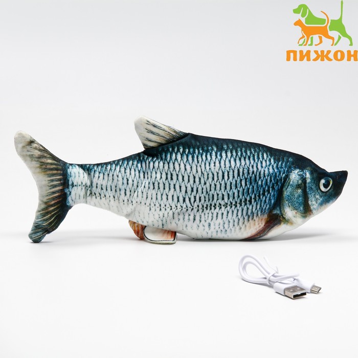

Игрушка для кошек Подлещик со светом с двигающимся хвостом и с USB-зарядкой, 28 см