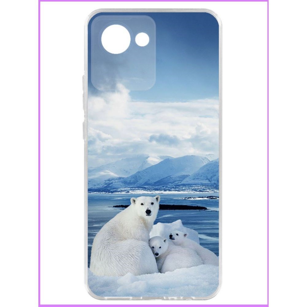 

Чехол-накладка Krutoff Clear Case Полярные медведи для Realme C30, Прозрачный