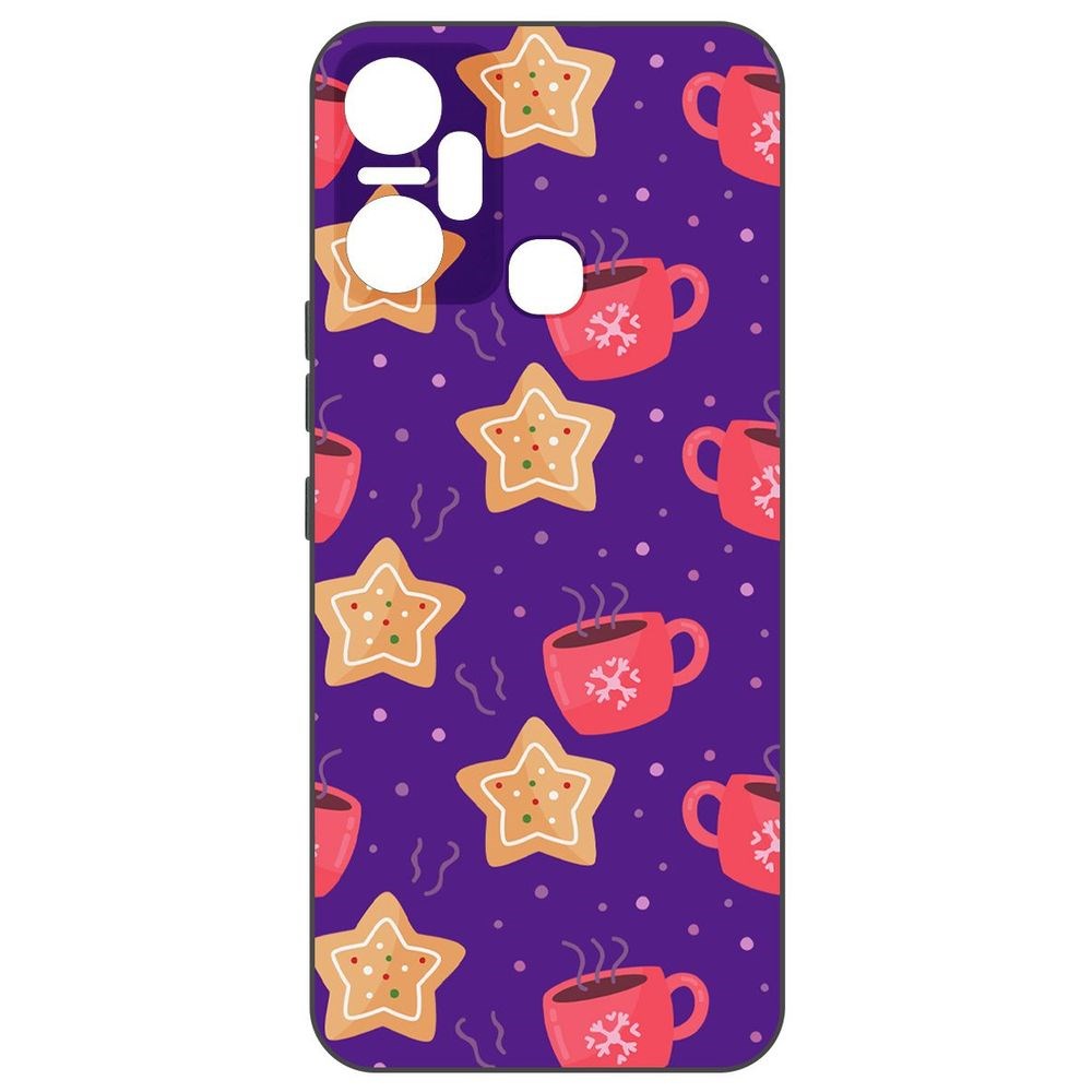 

Чехол-накладка Софт Зимний кофе для Infinix Smart 6 Plus, Черный