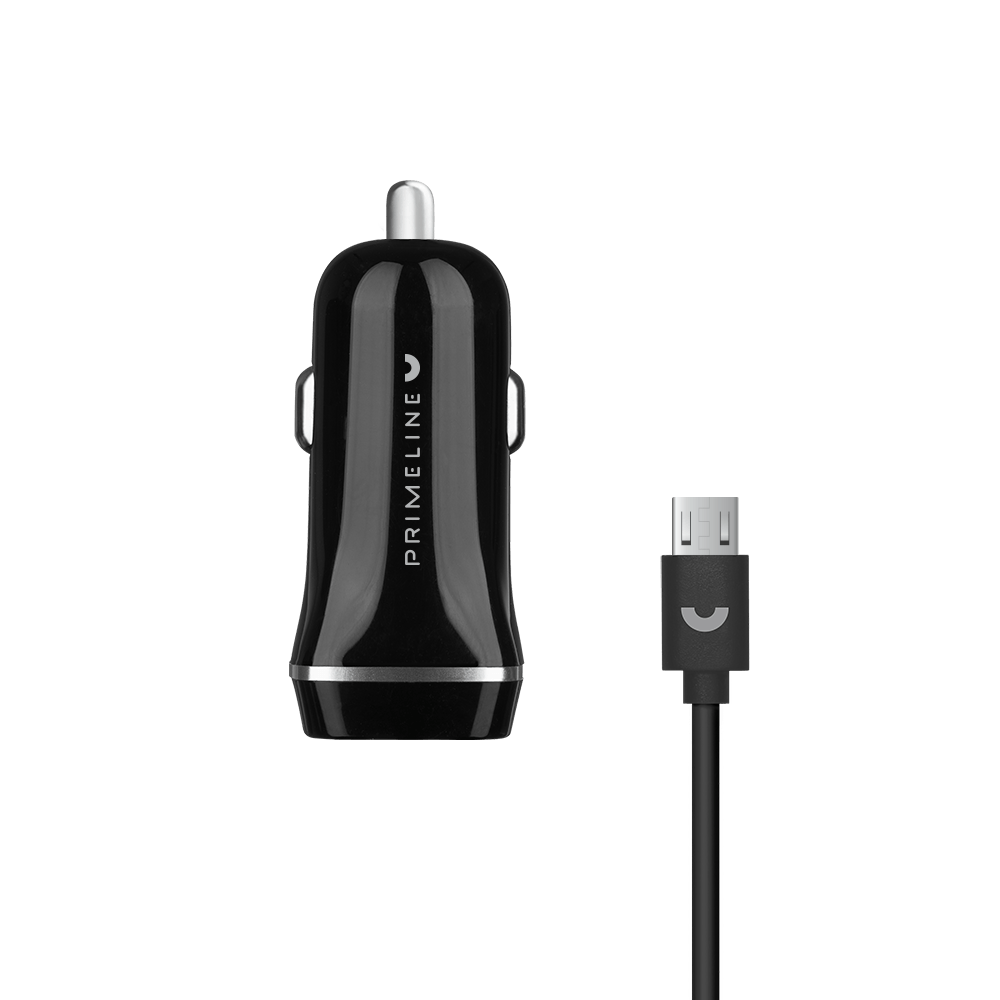 фото Автомобильное зарядное устройство primeline 1usb 1a + кабель microusb 1.2м prime line