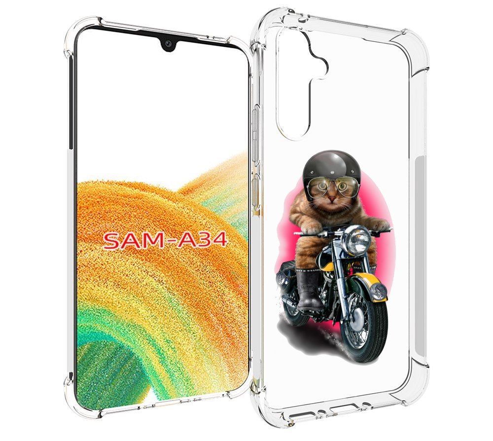 

Чехол MyPads мото-кот для Samsung Galaxy A34, Tocco