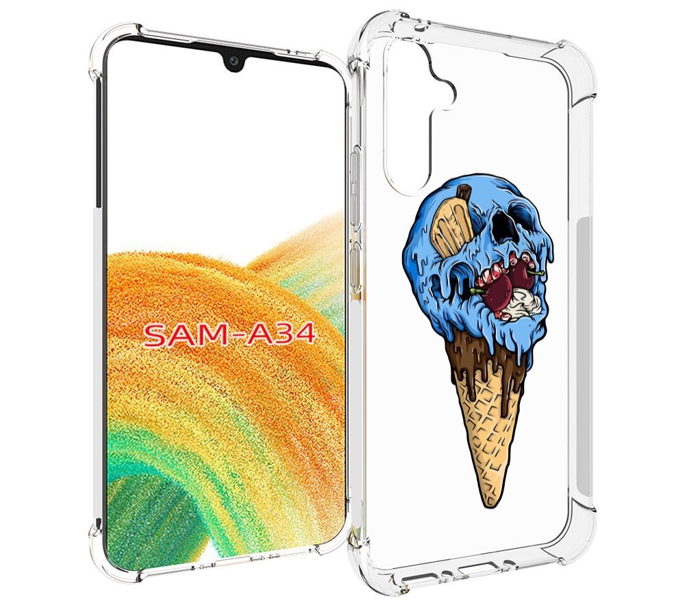 

Чехол MyPads мороженное череп для Samsung Galaxy A34, Tocco