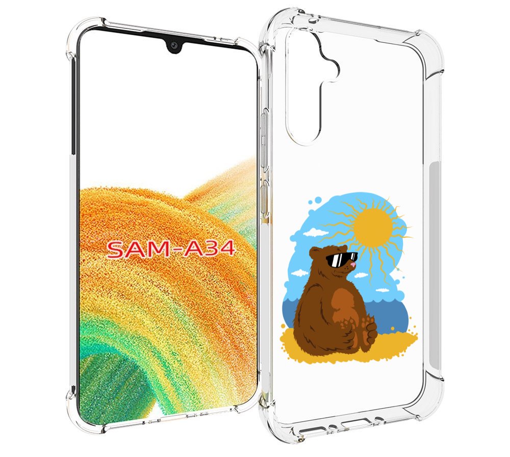 

Чехол MyPads медведь на чиле для Samsung Galaxy A34, Tocco