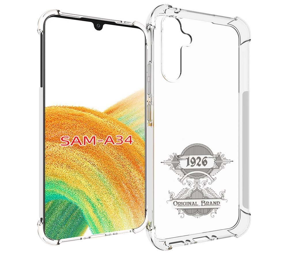 

Чехол MyPads логотип черно белый для Samsung Galaxy A34, Tocco