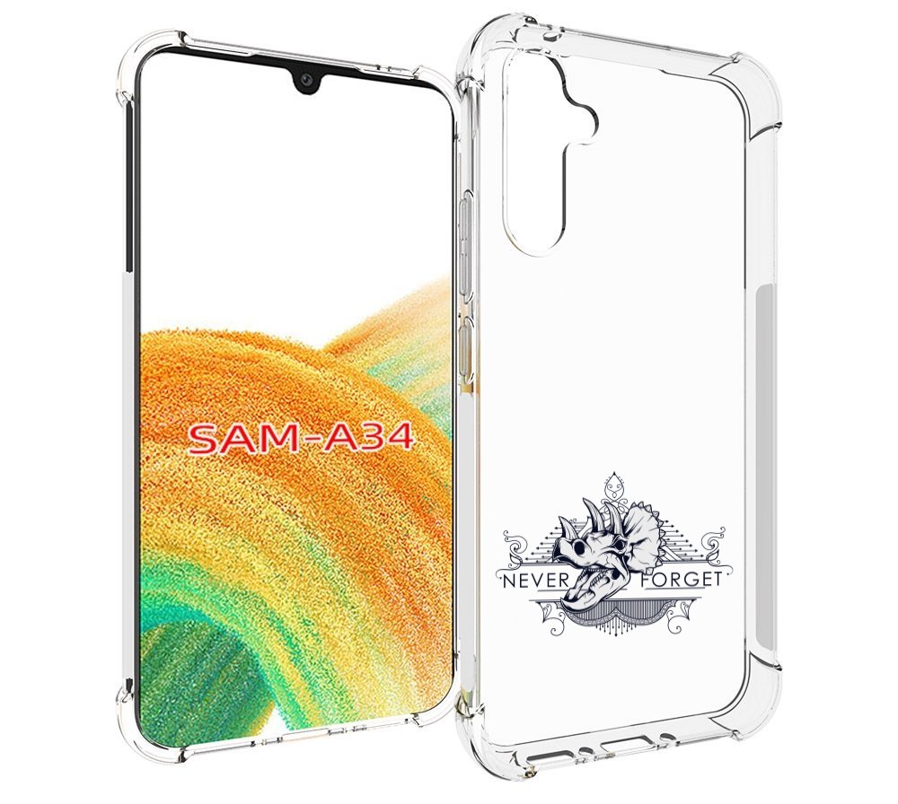 

Чехол MyPads логотип носорога никогда не забуду для Samsung Galaxy A34, Tocco
