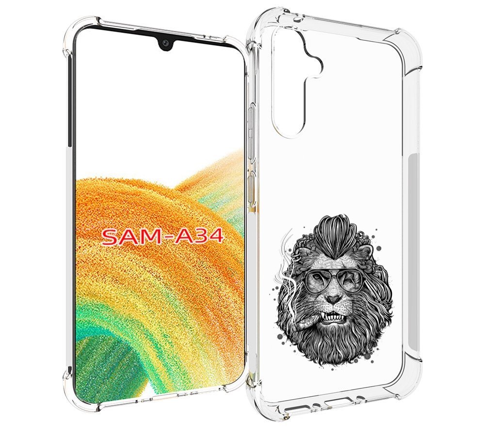 

Чехол MyPads курящий лев для Samsung Galaxy A34, Tocco