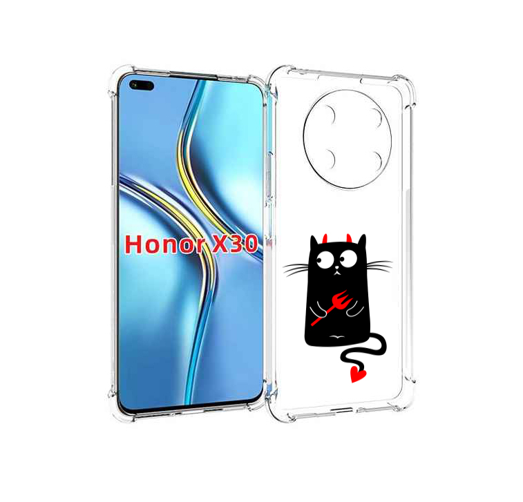 

Чехол MyPads Кот демон для Honor X30 / Magic4 Lite 5G, Прозрачный, Tocco