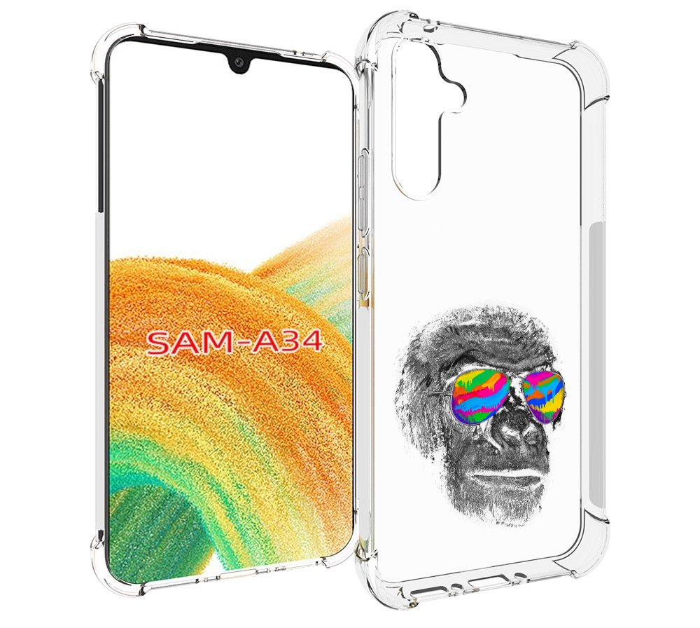 

Чехол MyPads крутая обезьяна в очках для Samsung Galaxy A34, Tocco