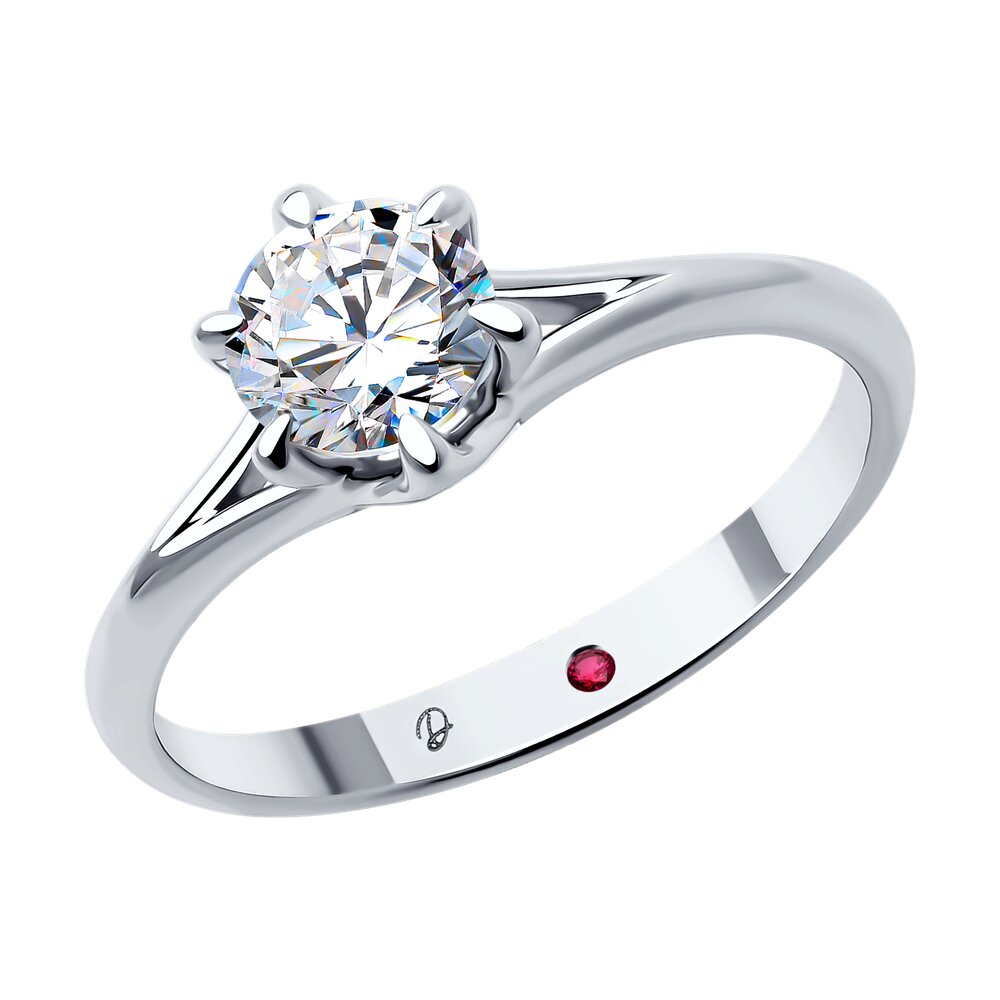

Кольцо из золота р. 16,5 Diamant 52-210-02401-1, бриллиант искусственный/рубин, 52-210-02401-1