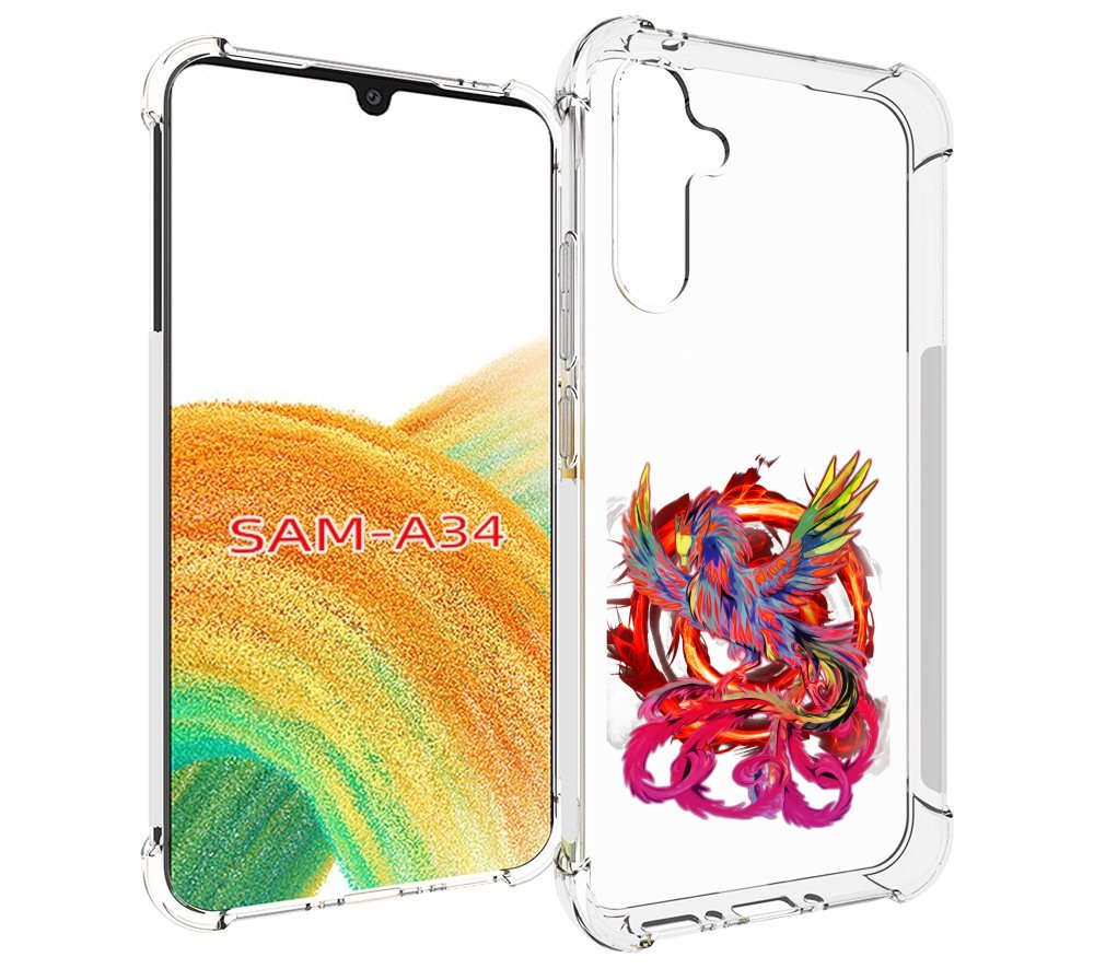

Чехол MyPads красочный феникс для Samsung Galaxy A34, Tocco