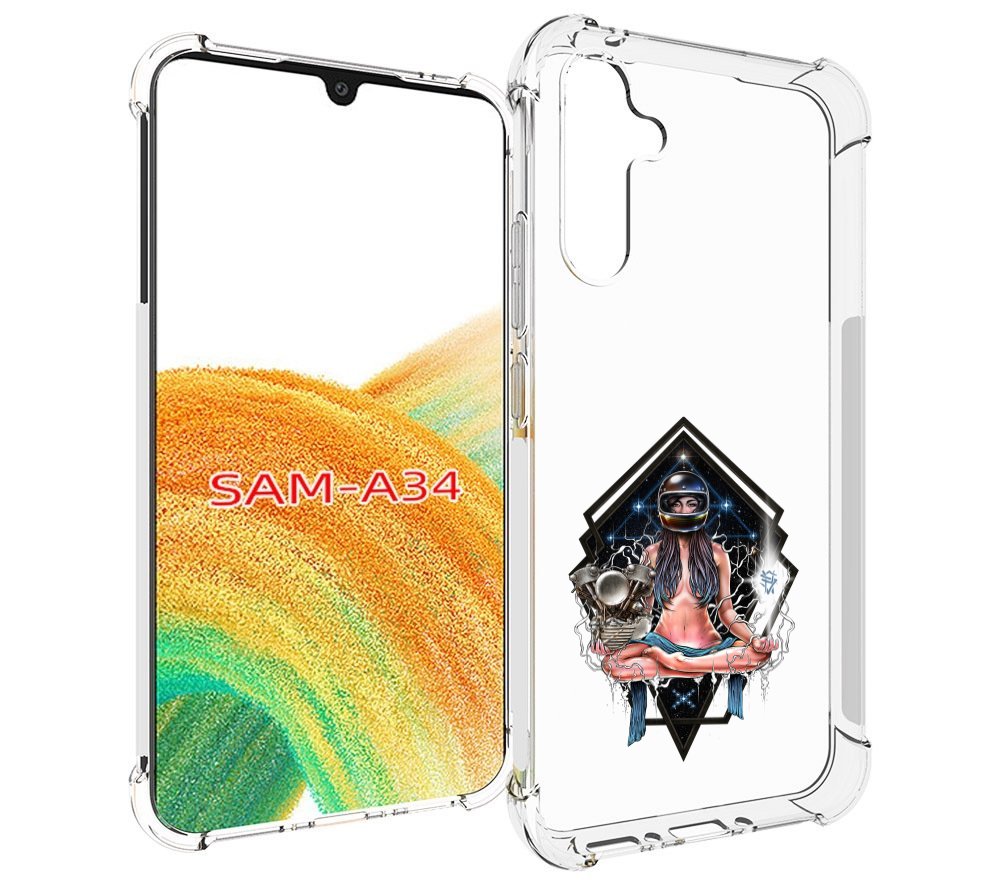 

Чехол MyPads красивая девушка в шлеме для Samsung Galaxy A34, Tocco
