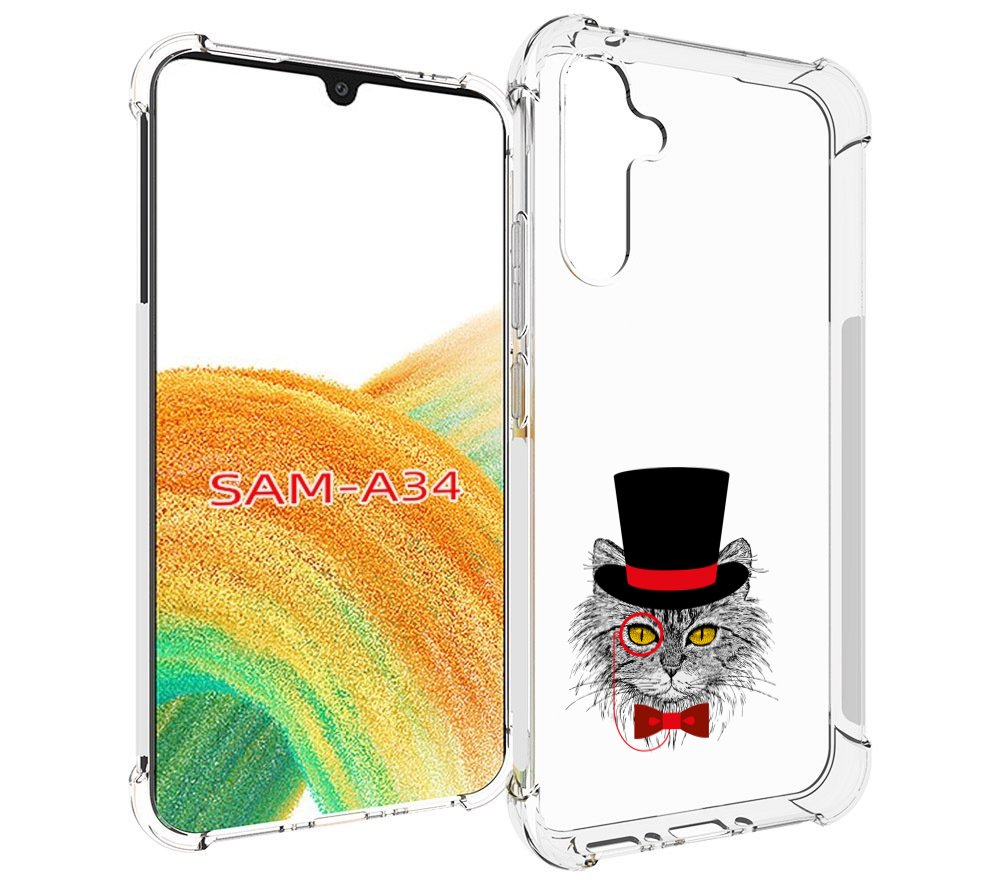 

Чехол MyPads кот в шляпе для Samsung Galaxy A34, Tocco