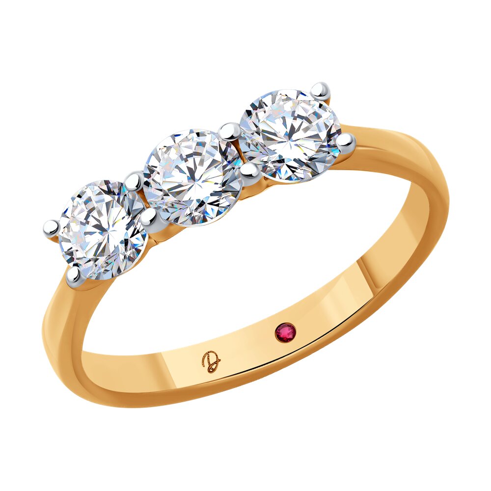 

Кольцо из золота р. , Diamant 51-210-02403-1, бриллиант искусственный/рубин, 51-210-02403-1