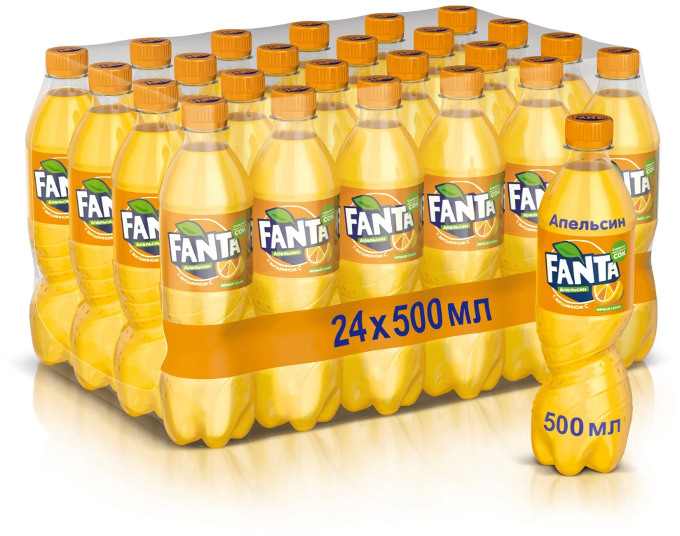 Напиток Fanta Апельсин газированный, 24 шт х 0,5 л