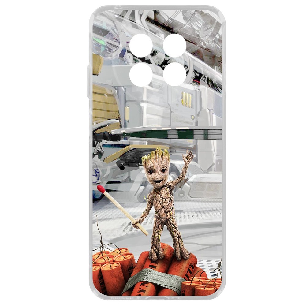 

Чехол-накладка Krutoff Clear Case Стражи Галактики. Малыш Грут для Huawei Nova Y91, Прозрачный