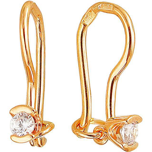 

Серьги женские из золота Эстет 01С118537, фианит, 01С118537