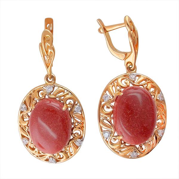 

Серьги женские из серебра Эстет С15С251461П, тигровый глаз/фианит, С15С251461П