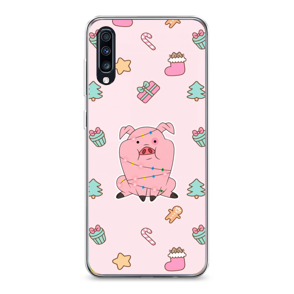 

Чехол на Samsung Galaxy A70 "Розовая свинка", Розовый;зеленый, 28150-5