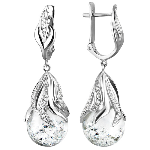 

Серьги женские из серебра Эстет 01С158380, фианит, 01С158380