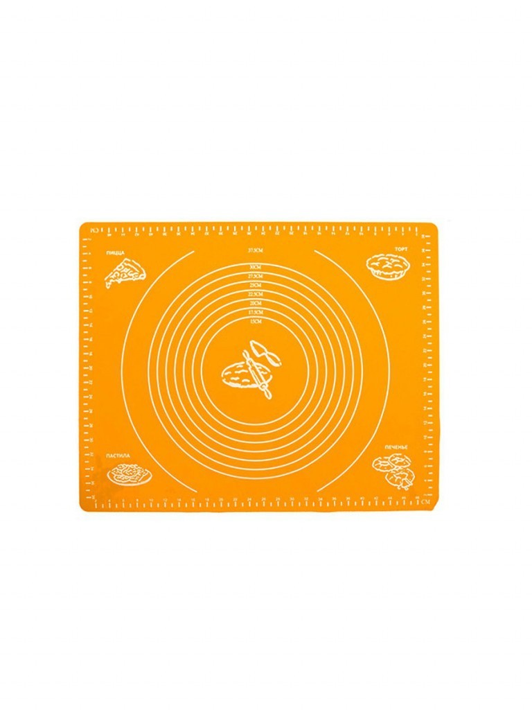 фото Силиконовый коврик для раскатывания теста, 30х40 см (цвет: оранжевый ) nobrand