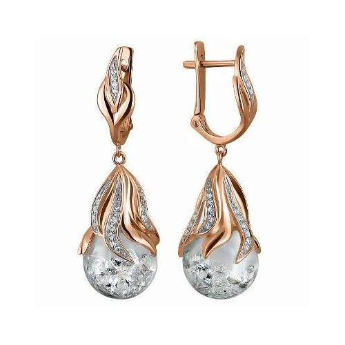 

Серьги из серебра с фианитом Эстет 01С158380А, 01С158380А