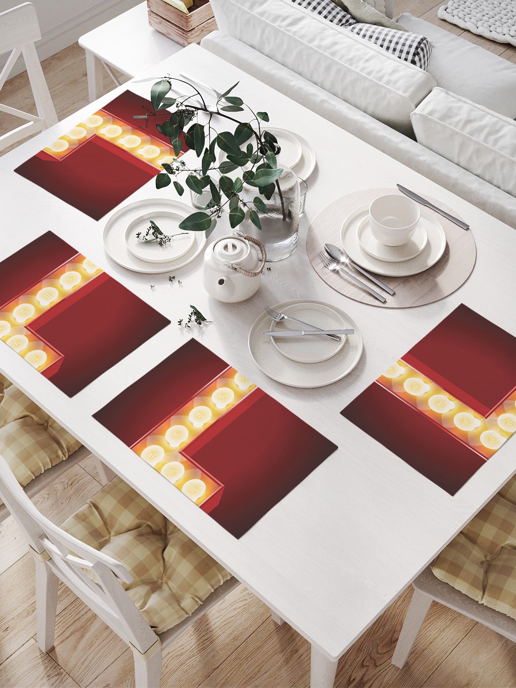 

Комплект салфеток JoyArty "Рекламная буква L" для сервировки стола (32х46 см, 4 шт.), Красный, Рекламная буква L