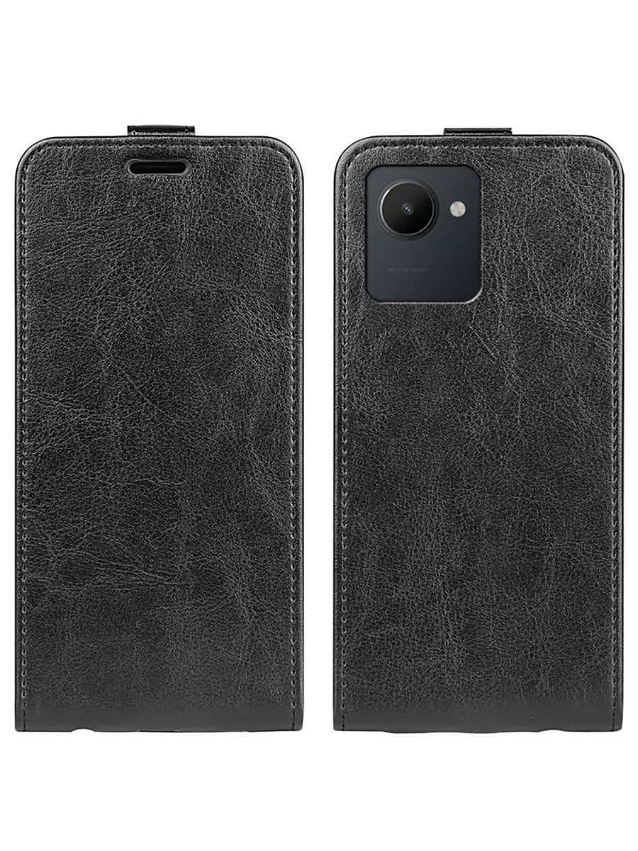

Brodef Flip вертикальный эко кожаный чехол книжка Realme C31 Черный
