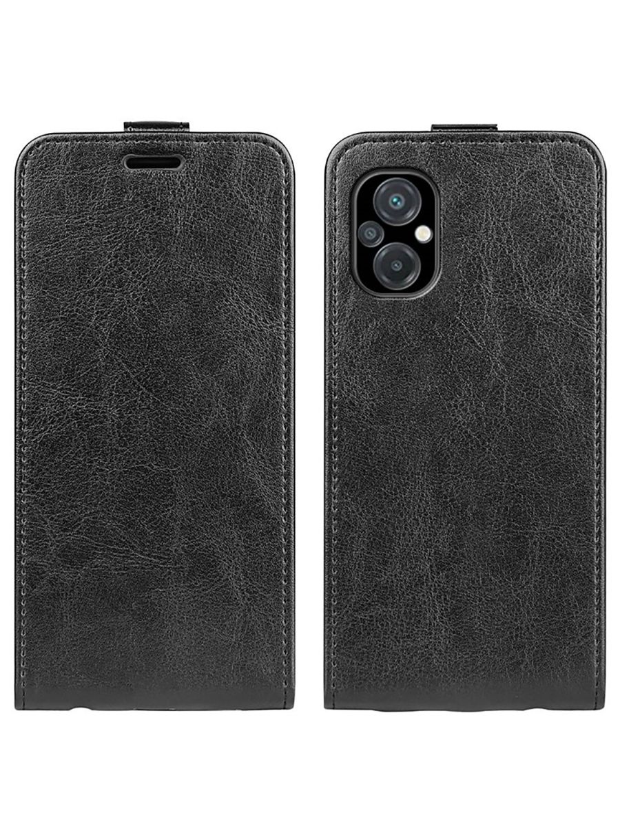 

Brodef Flip вертикальный эко кожаный чехол книжка Poco M4 5G Черный