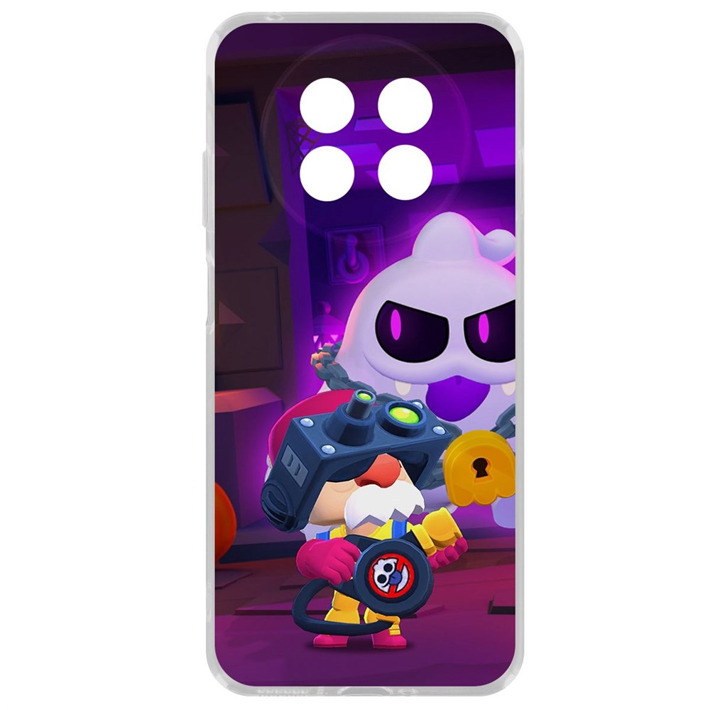 

Чехол-накладка Krutoff Clear Case Brawl Stars-Охотник за Скуиками Гэйл для Huawei Nova Y91, Прозрачный