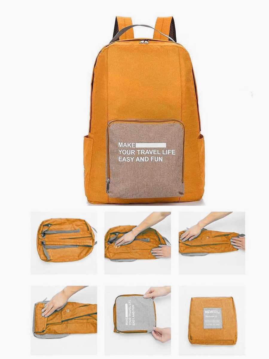 фото Складной туристический рюкзак new folding travel bag backpack 20 (цвет: оранжевый ) nobrand