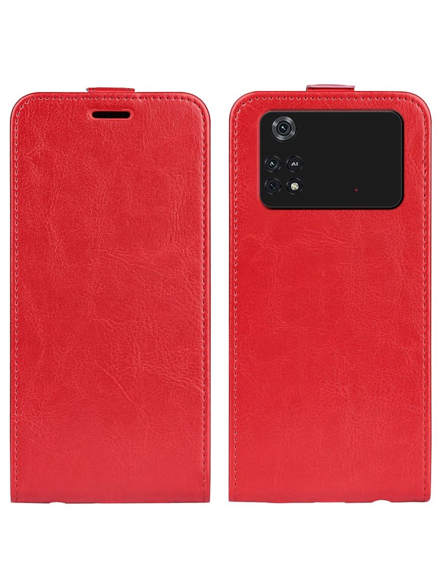

Brodef Flip вертикальный эко кожаный чехол книжка Poco M4 Pro 4G Черный