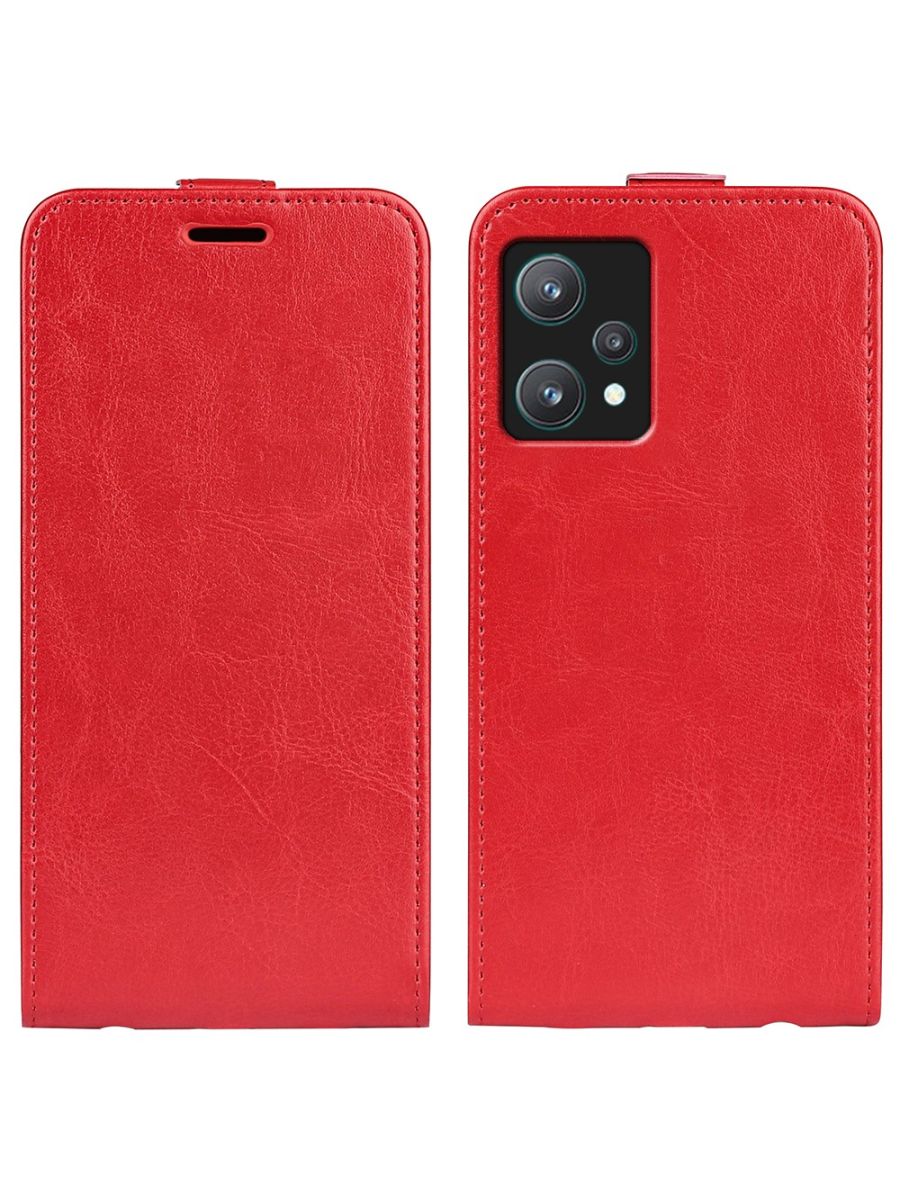 

Brodef Flip вертикальный эко кожаный чехол книжка Realme 9 Pro Черный