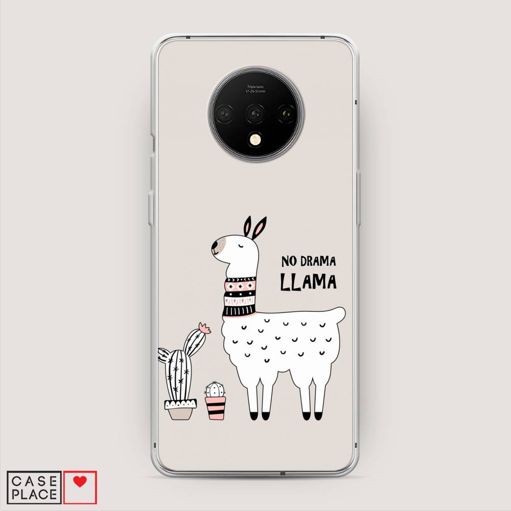 

Чехол Awog на OnePlus 7T / ВанПлас 7T "No drama LLama", Бежевый;серый;белый, 150950-2