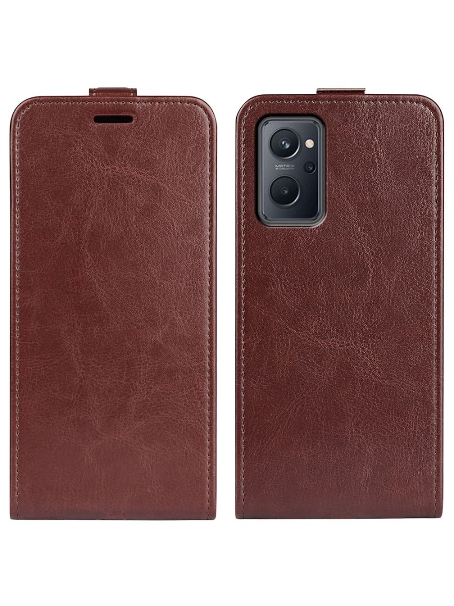 

Brodef Flip вертикальный эко кожаный чехол книжка Realme 9i Красный