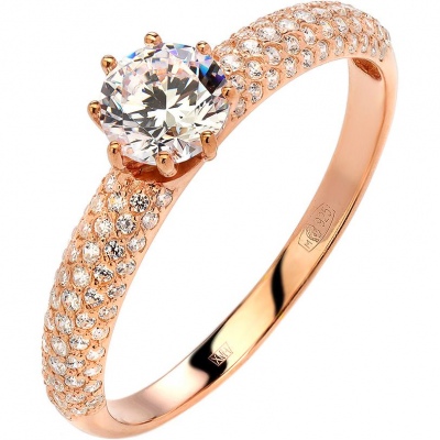 

Кольцо из серебра р.  Эстет 01К154877А, фианит, 01К154877А