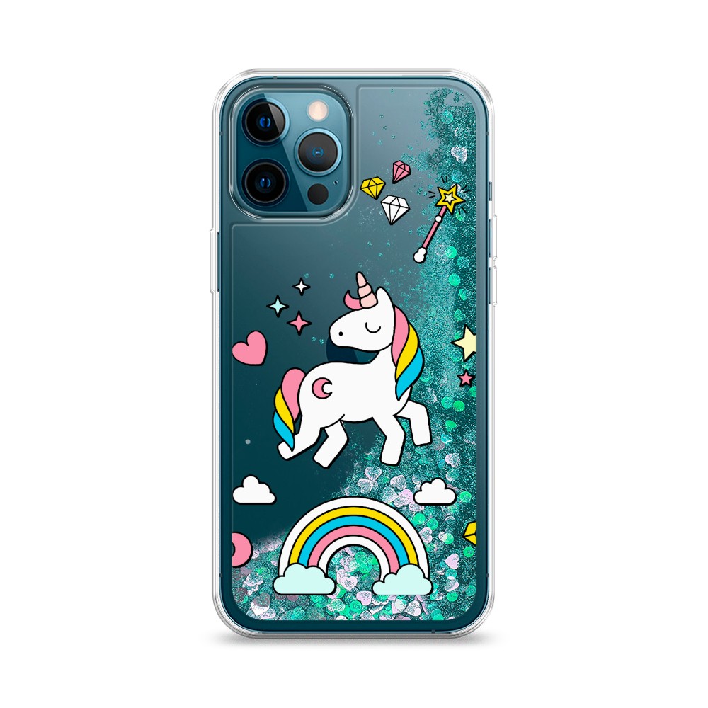 

Жидкий чехол с блестками "Принцесса единорог" на Apple iPhone 12 Pro, 12895-1