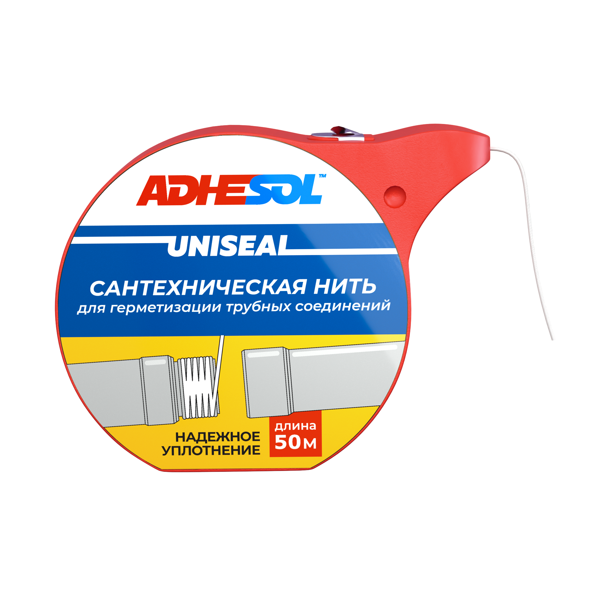 Сантехническая нить строительная нитка монтажная ADHESOL 50м 589₽