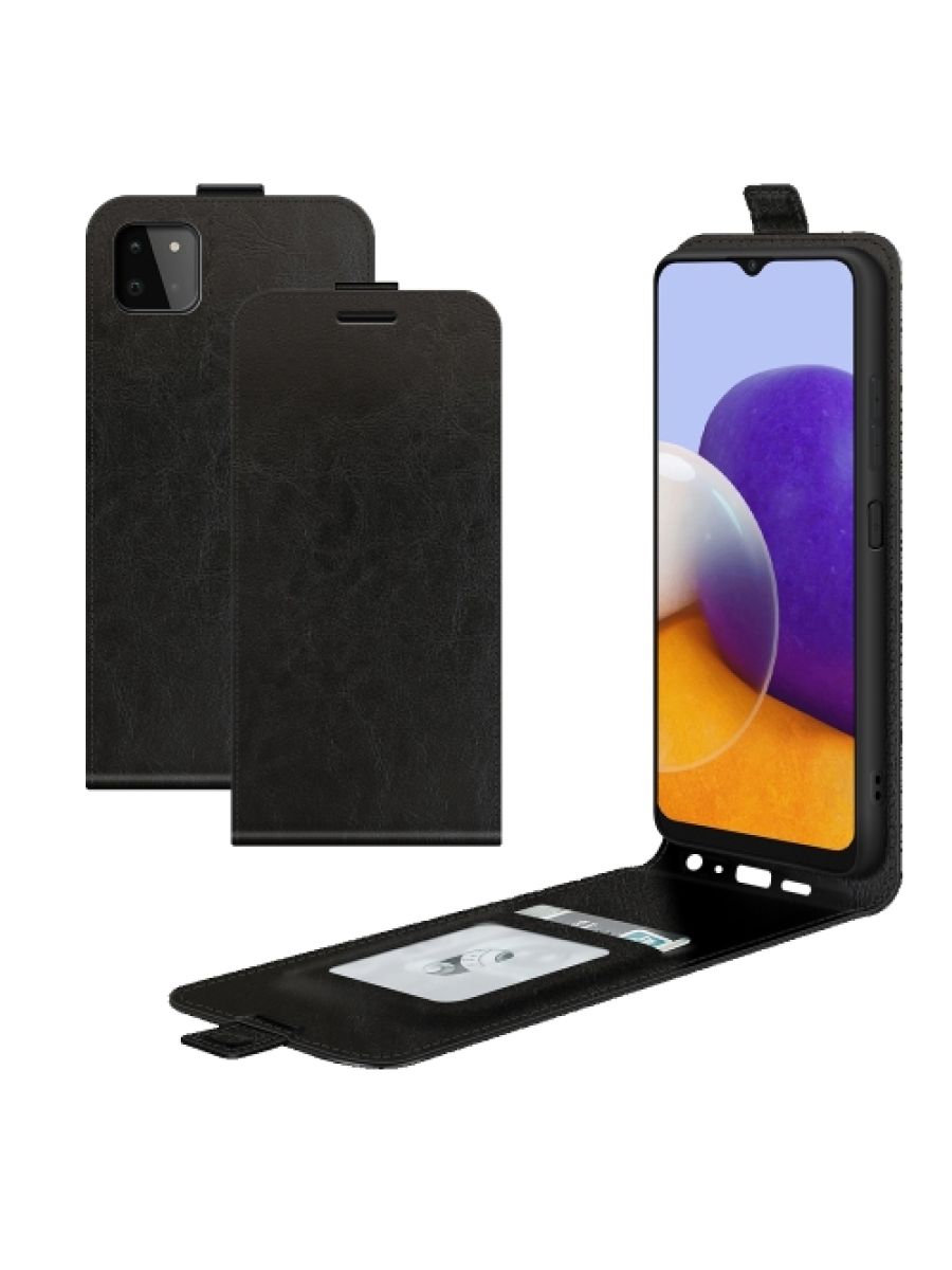 

Brodef Flip вертикальный эко кожаный чехол книжка ZTE Blade V30 Vita Черный