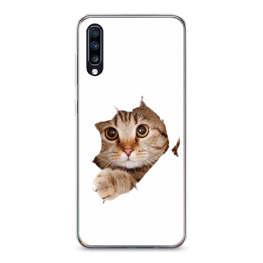 

Чехол на Samsung Galaxy A70 "Кот и бумага", Белый;коричневый, 28150-1