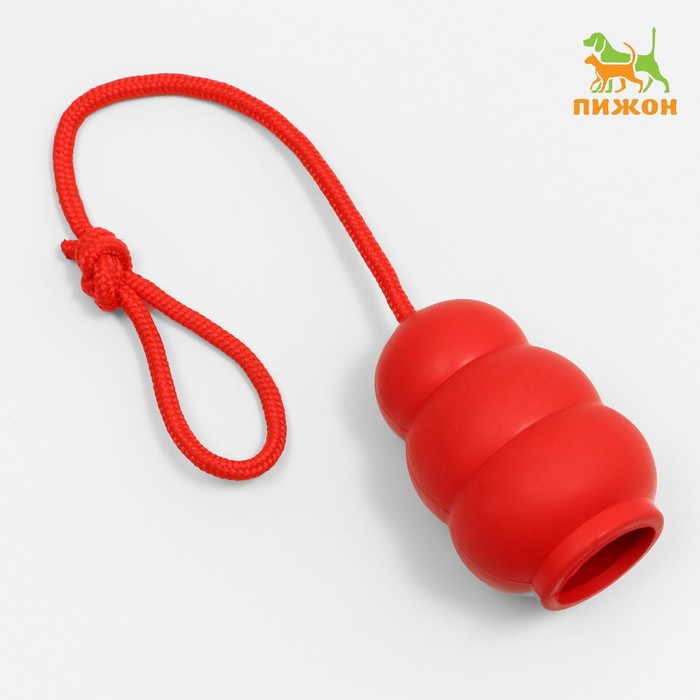 Игрушка Граната на веревке, термопластичная резина, игрушка 10,5 х 5 см, красная
