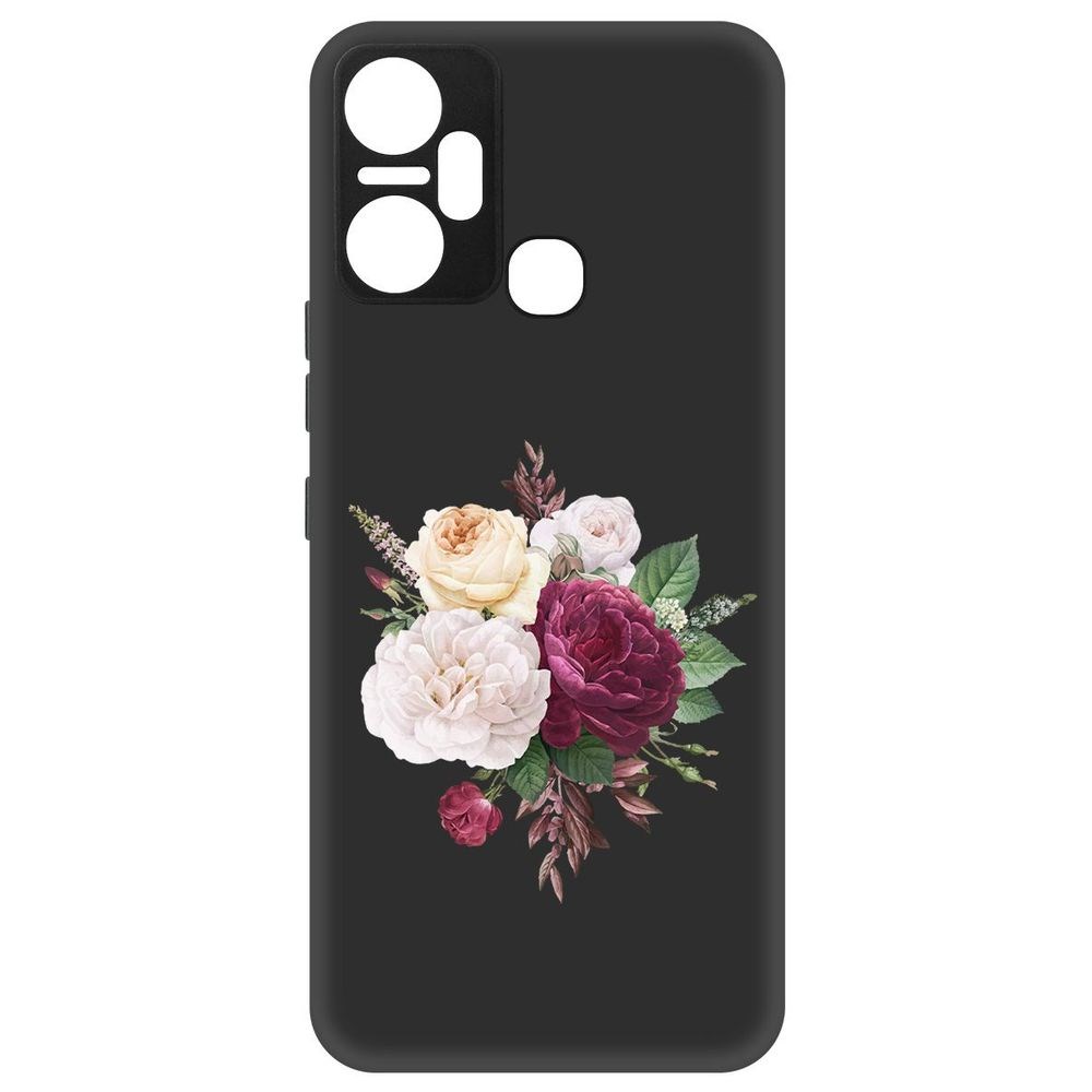 

Чехол-накладка Софт Цветочная композиция для Infinix Smart 6 Plus, Черный